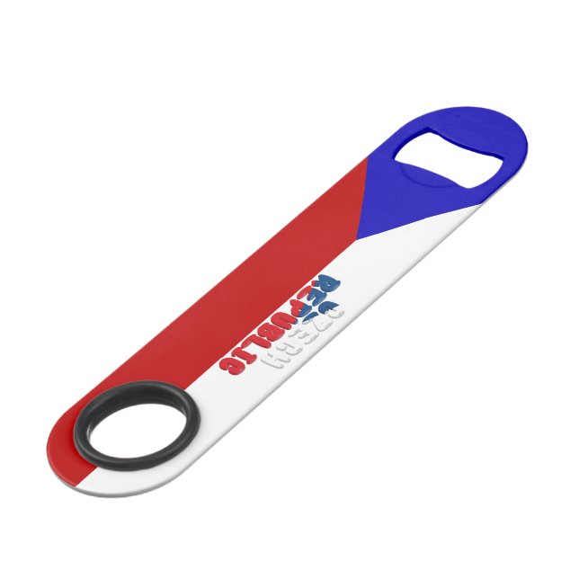 Tschechische Flagge Speed Flaschenöffner (Vorderseite Schrägansicht)