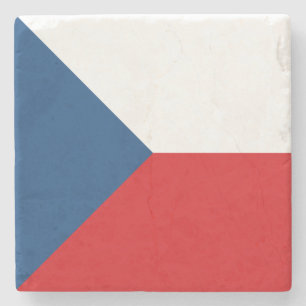 Tschechische Flagge Steinuntersetzer