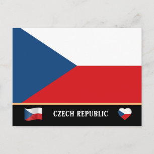 Tschechische Flagge & Tschechien Reiseland/Tschech Postkarte