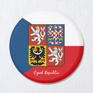 Tschechische Flagge & Tschechische Urlaubs-/Sportf Magnet