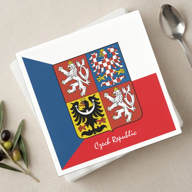 Tschechische Flagge & Tschechisches Party Tschechi Serviette (Czech Republic Flag Napkins / emblem)