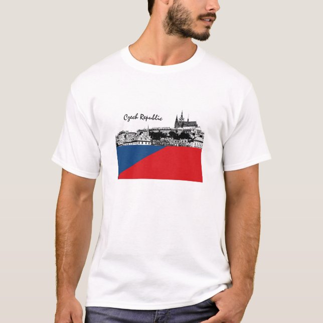 Tschechische Flagge Tshirt, Tschechien, Prag / Hra T-Shirt (Vorderseite)