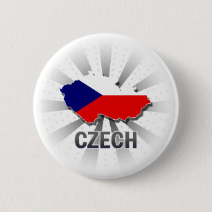 Tschechische Flaggen-Karte 2,0 Button