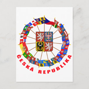Tschechische Flaggen Pinwheel Postkarte