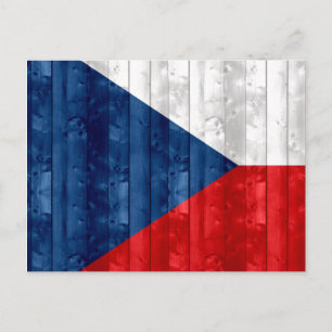 tschechische Holzflagge Postkarte