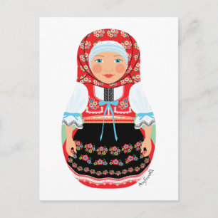 Tschechische Matryoshka Postcard Postkarte