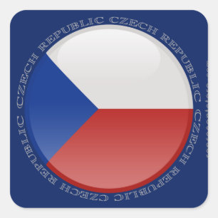 Tschechische Republik-Blasen-Flagge Quadratischer Aufkleber