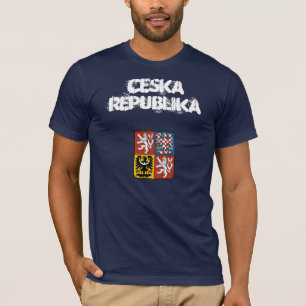 Tschechische Republik Ceska Republika mit Wappen T-Shirt