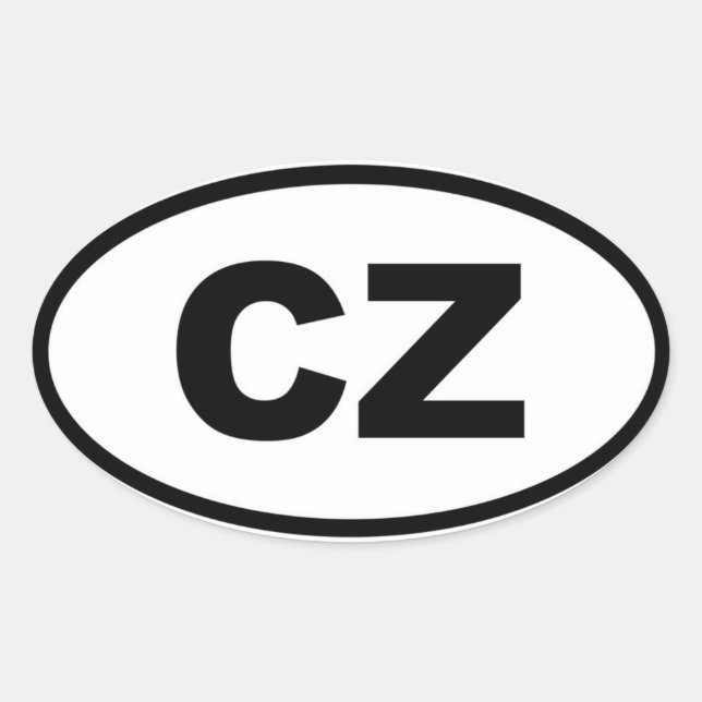 Tschechische Republik - CZ - Europäische Ovaler Aufkleber (Vorderseite)