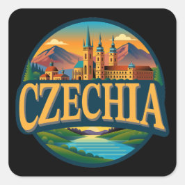 Tschechische Republik Europa Quadratischer Aufkleber
