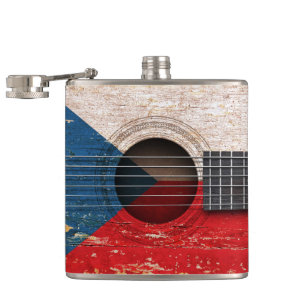 Tschechische Republik-Flagge auf alter Flachmann