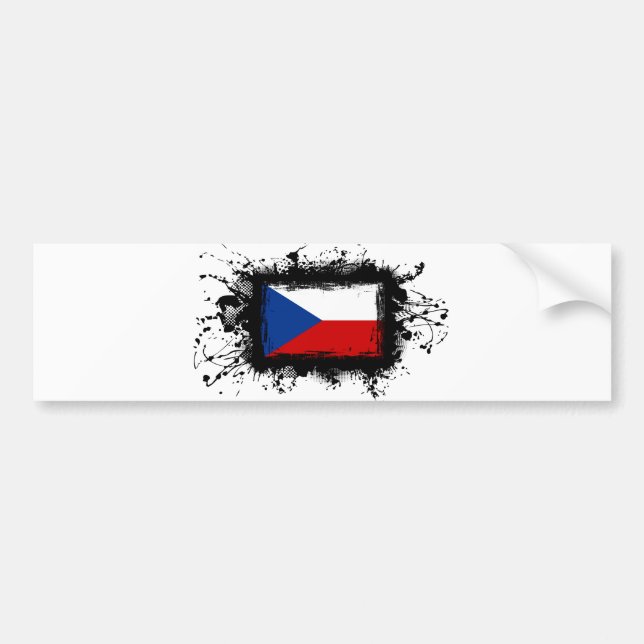 Tschechische Republik-Flagge Autoaufkleber (Vorne)