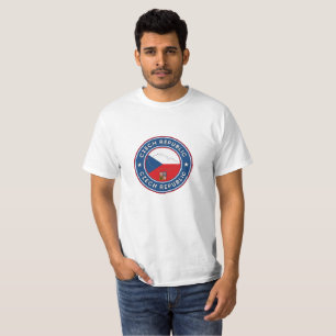Tschechische Republik - Flagge, Karte und Emblem T-Shirt