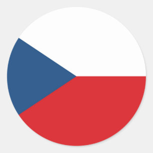 Tschechische Republik Flagge Runder Aufkleber