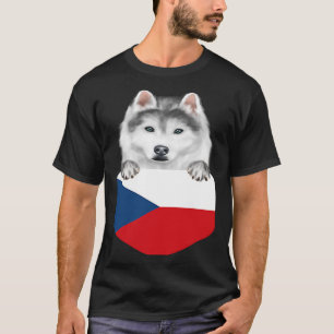 Tschechische Republik Flagge Sibirischer Husky-Hun T-Shirt
