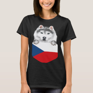 Tschechische Republik Flagge Sibirischer Husky-Hun T-Shirt