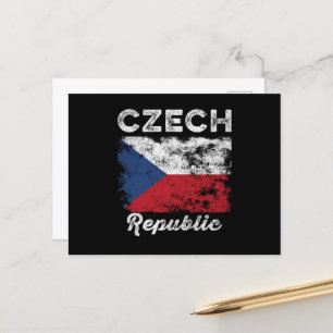Tschechische Republik Flagge Vintage - Tschechisch Postkarte