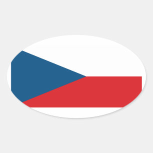 Tschechische Republik-Flaggen-Oval-Aufkleber Ovaler Aufkleber