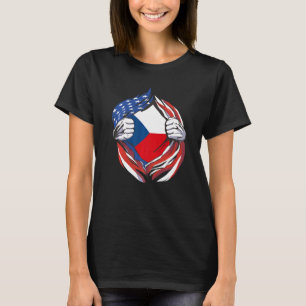 Tschechische Republik Flaggenamerikaner Stolz auf T-Shirt