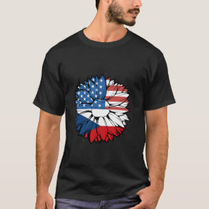 Tschechische Republik Flaggenstaat Sunflower USA T-Shirt