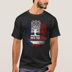 Tschechische Republik Frankreich - Tree Roots-Flag T-Shirt