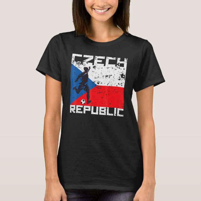 Tschechische Republik Fußball Fan Jersey Flag Cze T-Shirt (Vorderseite)