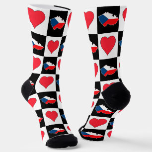Tschechische Republik Herz Muster Landesflagge Tsc Socken