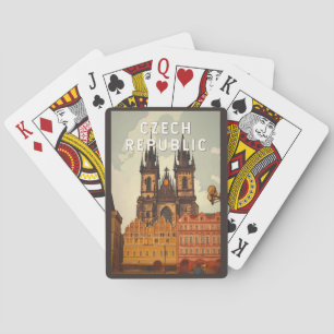 Tschechische Republik Illustration Reise Kunst Vin Spielkarten