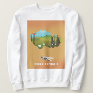 Tschechische Republik Karte Illustrierter Druck Po Sweatshirt