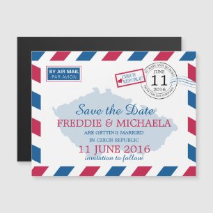 Tschechische Republik Luftpost   Save The Date Magneteinladung