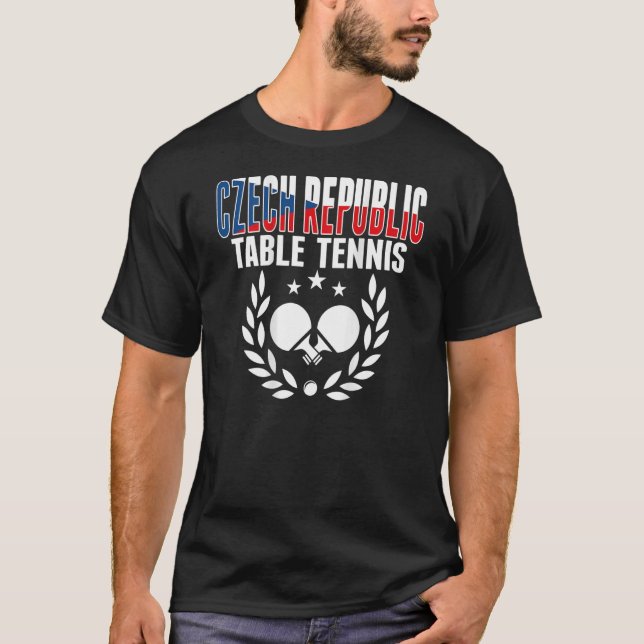 Tschechische Republik Ping Pong Tschechische Tisch T-Shirt (Vorderseite)