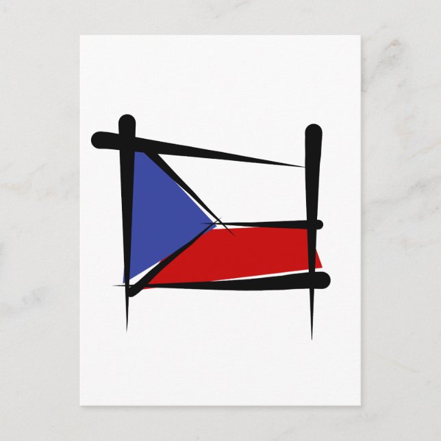Tschechische Republik - Pinselflagge Postkarte (Vorderseite)