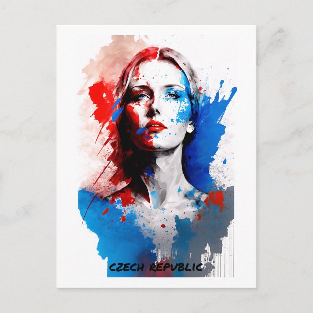 Tschechische Republik Postkarte - Portrait Abstrak (Vorderseite)