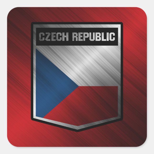 Tschechische Republik Quadratischer Aufkleber (Vorderseite)