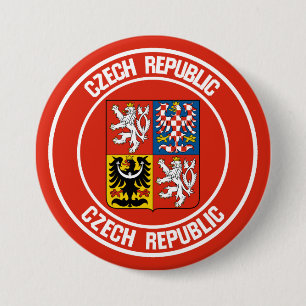 Tschechische Republik-rundes Emblem Button