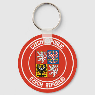 Tschechische Republik-rundes Emblem Schlüsselanhänger