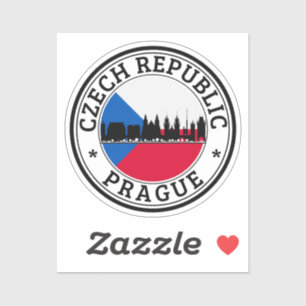 Tschechische Republik Siegel Aufkleber Rundflagge