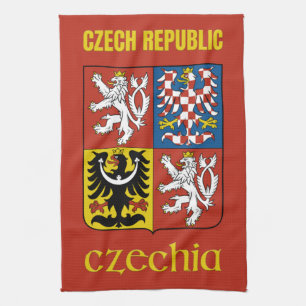 Tschechische Republik/Tschechien-Wappen Geschirrtuch