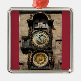 Tschechische Republik-Uhr Prags Silbernes Ornament