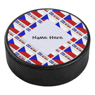 Tschechische Republik und Tschechische Flagge geka Eishockey Puck