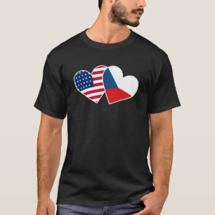 Tschechische Republik USA Flaggenstaat Herz Tschec T-Shirt