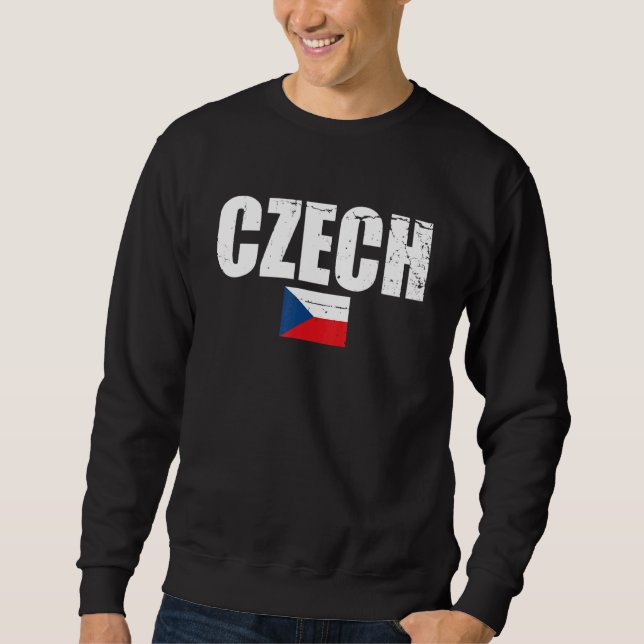 Tschechische Republik Vintag tschechische Flagge T Sweatshirt (Vorderseite)