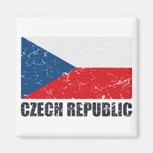 Tschechische Republik - Vintage Flagge Magnet
