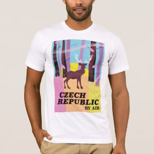 Tschechische Republik Vintage-Hirsch-Reiseposter T-Shirt