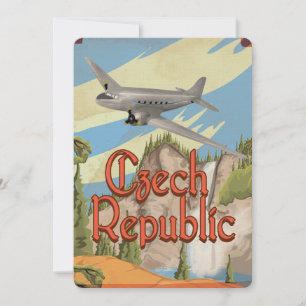 Tschechische Republik Vintage-Reiseposter Einladung