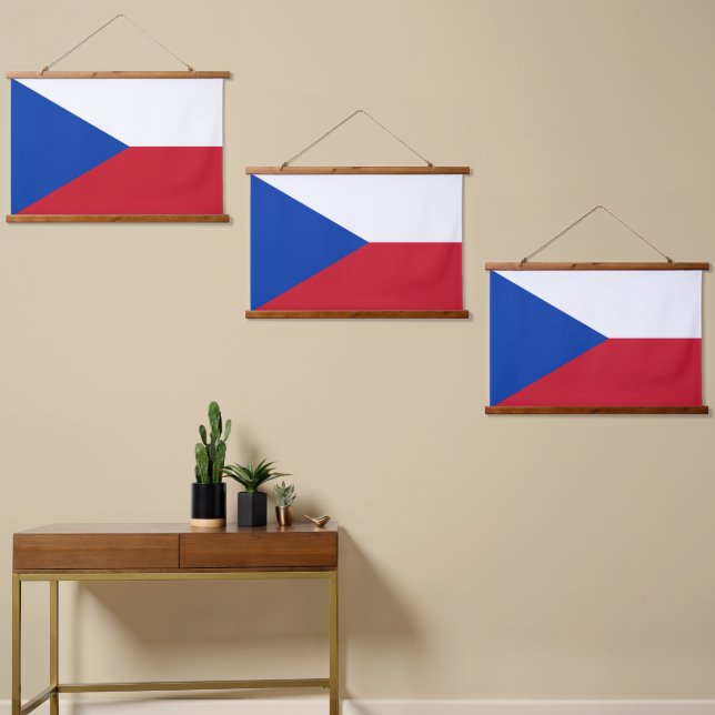 Tschechische Republik Wandteppich Mit Holzrahmen (Asymmetrisch)