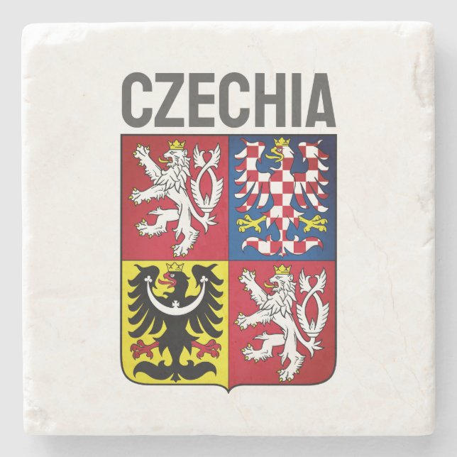 Tschechische Republik Wappen Steinuntersetzer (Vorderseite)