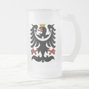 Tschechische schlesische Adler-Tasse Mattglas Bierglas