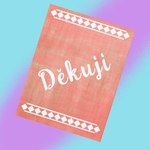 Tschechische Sprache Danke Postkarte