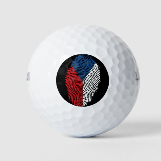 Tschechische Touch Fingerabdruck-Fahne Golfball (Vorderseite)